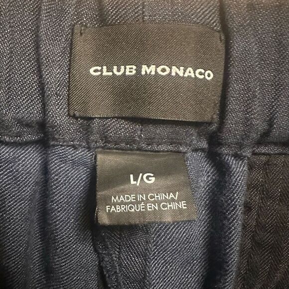 Club Monaco linen blend joggers large navy - Picture 2 of 8